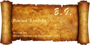 Bacsa Izolda névjegykártya